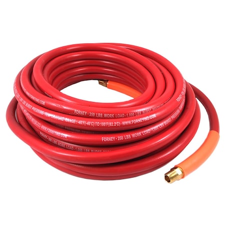 Forney Air Hose, Red Rubber, 1/4 in x 50ft 75431
